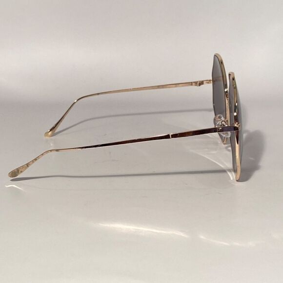 1074 Hexagon Oversized Sunglasses Silver Metal Frames Grey Lenses New - Picture 6 of 9